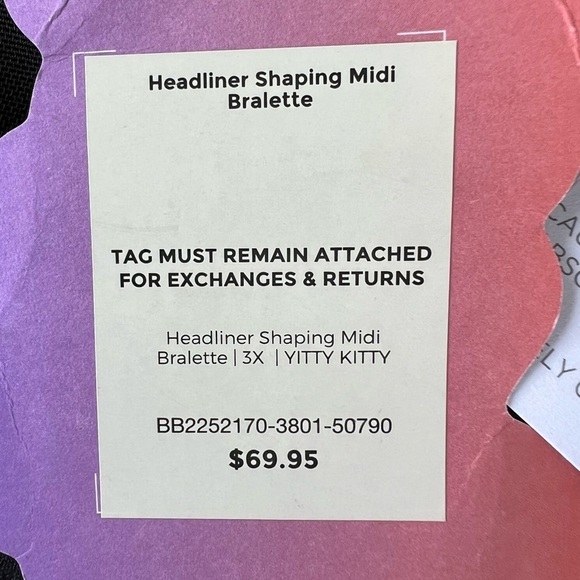 Yitty Headliner Shaping Midi Bralette Yitty Kitty Pink Animal Print NWT Plus 3X - Picture 11 of 11